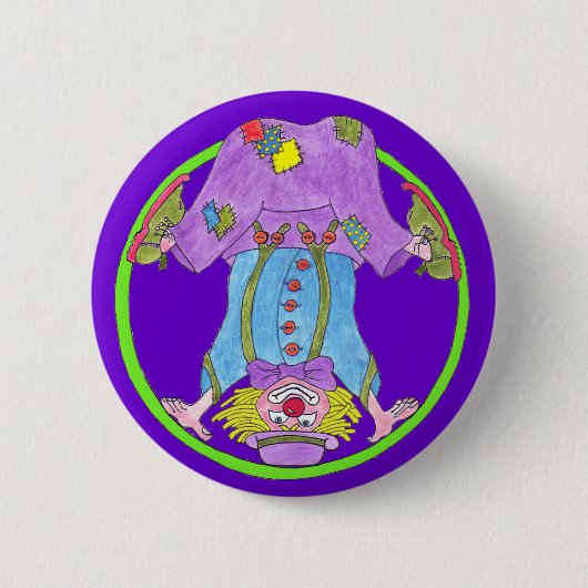 Clown-Kapriolen-Knopf-Button-Abzeichen Button (Vorderseite)