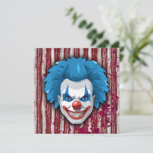 Clown-Karneval Halloween Einladung (Stehend Vorderseite)