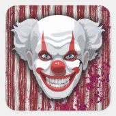 Clown-Karneval Halloween Quadratischer Aufkleber (Vorderseite)