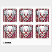 Clown-Karneval Halloween Quadratischer Aufkleber (Blatt)