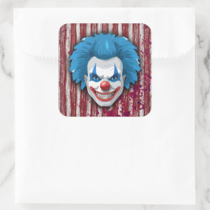Clown-Karneval Halloween Quadratischer Aufkleber