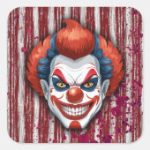 Clown-Karneval Halloween Quadratischer Aufkleber (Vorderseite)
