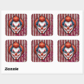Clown-Karneval Halloween Quadratischer Aufkleber (Blatt)