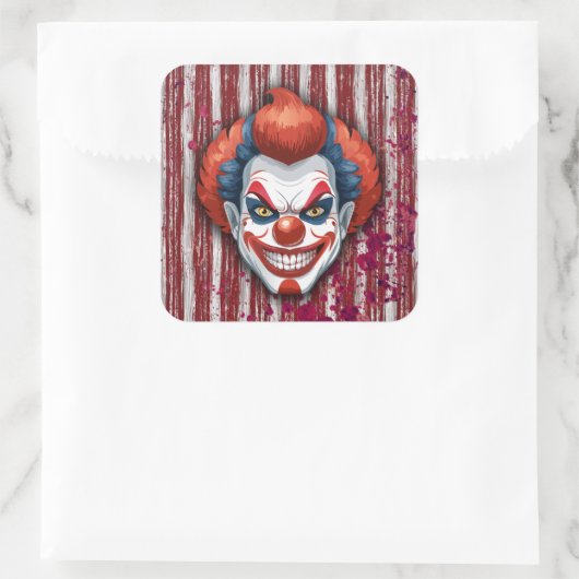 Clown-Karneval Halloween Quadratischer Aufkleber (Tasche)
