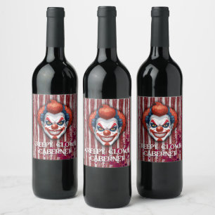 Clown-Karneval Halloween Weinetikett