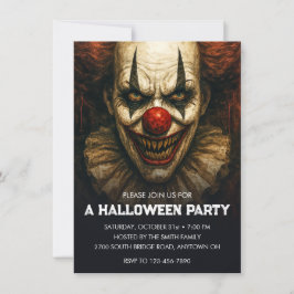 Clown-Karneval von Schrecken Halloween-Party Einladung