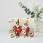 Clown-Kinder Dog Ball Herz Postkarte (Stehend Vorderseite)