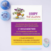 Clown, Kinder-Entertainer, Clownwerbung Flyer (Einzeln)
