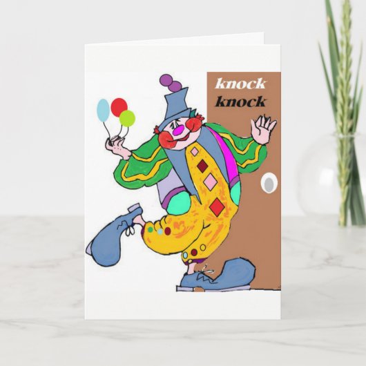 Clown Knock Knock Birthday Karte (Vorderseite)