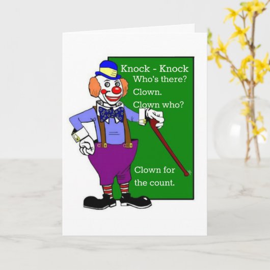 Clown Knock - Knock Joke Get Well Card Karte (Gelbe Blume)