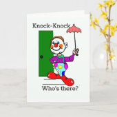 Clown Knock-Knock Joke Grußkarte Karte (Gelbe Blume)