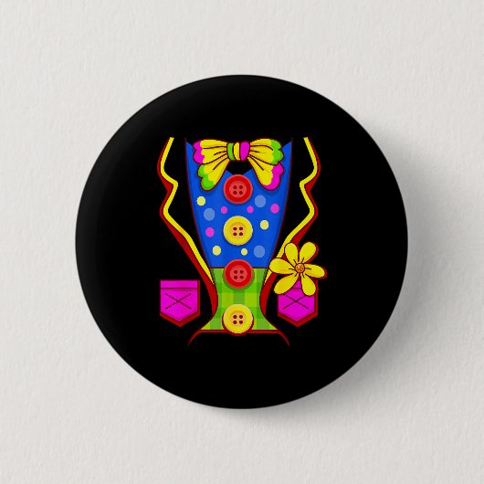 Clown-Kostüm Zirkus Button (Vorderseite)
