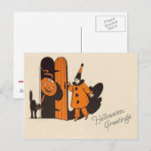 Clown-Kürbislaterne Postkarte (Vorne/Hinten)