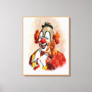 Clown-Leinwand, die 2 malt Leinwanddruck