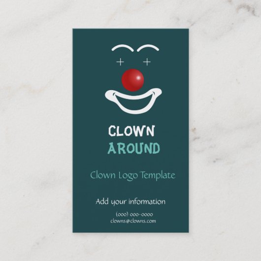 Clown-Logo-Schablone Visitenkarte (Vorderseite)
