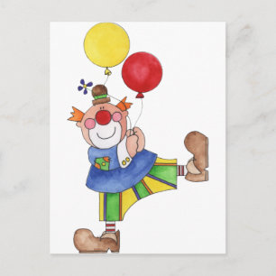Clown mit Balloons Postkarte