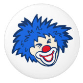 Clown mit blauem Haarspaß zeichnen,/Türknauf Keramikknauf (Vorderseite)