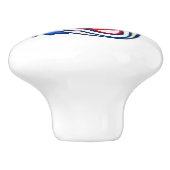 Clown mit blauem Haarspaß zeichnen,/Türknauf Keramikknauf (Seitenansicht)