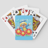 Clown mit Blume, die Karten spielen Spielkarten (Rückseite)