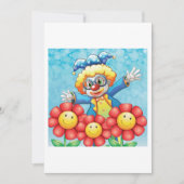 Clown mit Blume Einladung (Vorderseite)