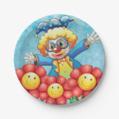 Clown mit Blume Pappteller (Vorderseite)