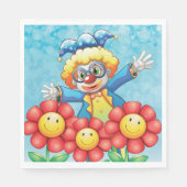 Clown mit Blume Serviette (Vorderseite)