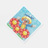 Clown mit Blume Serviette (Ecke)