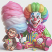 Clown mit Cotton Candy von Natasha Us Aufkleber (Vorderseite)