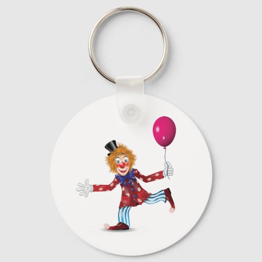 Clown mit einem Ballon-Schlüsselanhänger Schlüsselanhänger (Vorderseite)