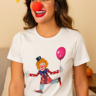 Clown Mit Einem Luftballon Damen T-Shirt