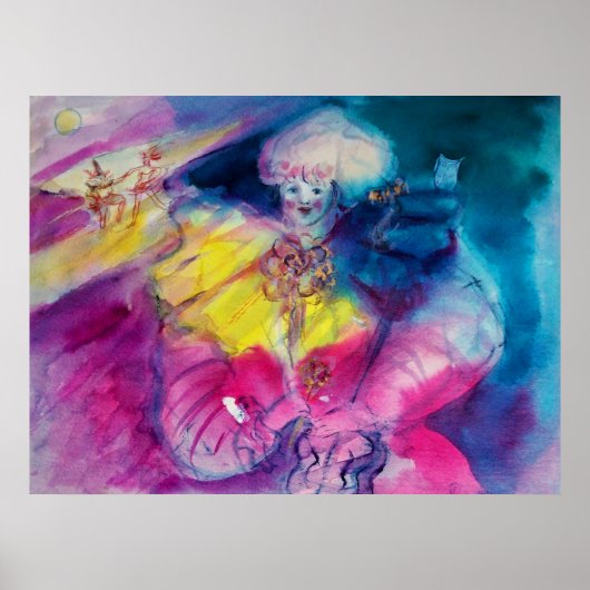 CLOWN MIT EULE UND VIOLINE POSTER (Vorne)