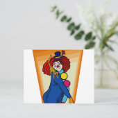 Clown mit Kätzchen Postkarte (Stehend Vorderseite)