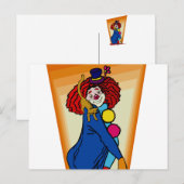 Clown mit Kätzchen Postkarte (Vorne/Hinten)