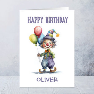 Clown mit Luftballons Geburtstagskarte Karte
