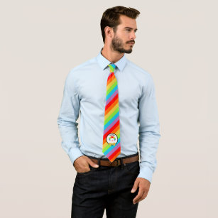 Clown mit Rainbow Wig Personalisierter Regenbogens Krawatte