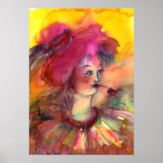 Clown mit rosa Gesicht Poster (Vorne)