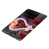 Clown mit rosa Herz Magnet (Linke Seite)