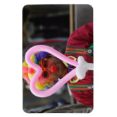 Clown mit rosa Herz Magnet (Vertikal)