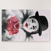 Clown mit Rose Jigsaw Puzzle Geschenk - Malerei (Horizontal)