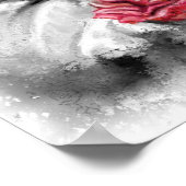 Clown mit Rose Poster Schwarz-weiße Malerei (Ecke)