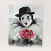 Clown mit Rose Puzzle - Gemälde (Vertikal)