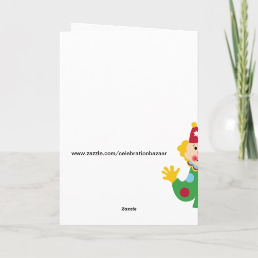 Clown mit Sternen Happy Birthday Card Karte (Rückseite)