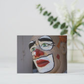 Clown mit traurigem Aussehen Postkarte (Stehend Vorderseite)