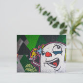 Clown mit weißem Gesichtsgraffiti Postkarte (Stehend Vorderseite)