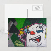 Clown mit weißem Gesichtsgraffiti Postkarte (Vorne/Hinten)
