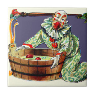 Clown Narr bei Apfelschnappen Fliese
