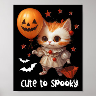 Clown Niedlich Cat To Spooky Halloween Pumpkin-Bal Poster
