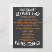 Clown Nightclub Restaurant Bar Tiki Pub Toga 2024 Einladung (Rückseite)