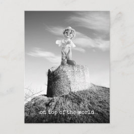 Clown on top of the world postkarte