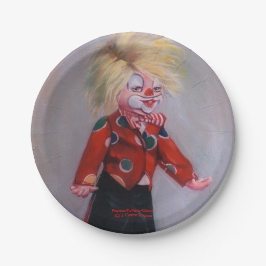 Clown/Pallaso/Clown Pappteller (Vorderseite)